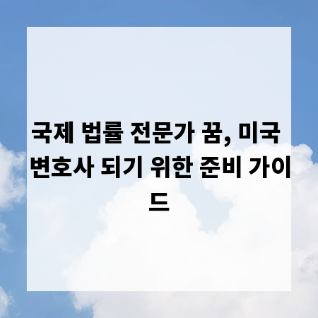 국제 법률 전문가 꿈, 미국 변호사 되기 위한 준비 가이드