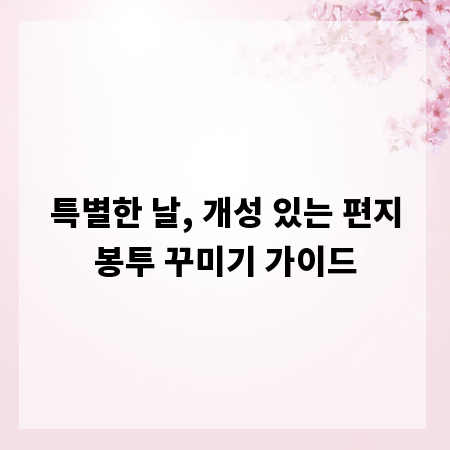 특별한 날, 개성 있는 편지봉투 꾸미기 가이드