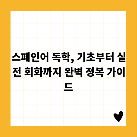 스페인어 독학, 기초부터 실전 회화까지 완벽 정복 가이드