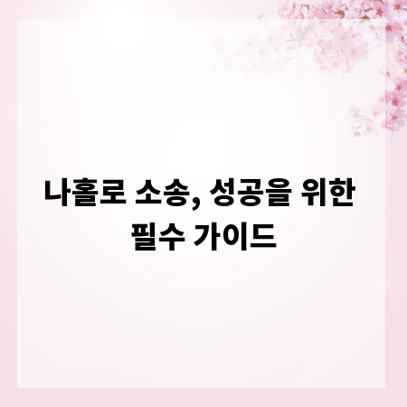 나홀로 소송, 성공을 위한 필수 가이드