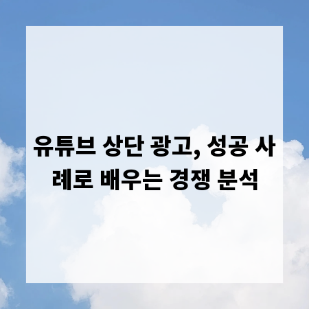 유튜브 상단 광고, 성공 사례로 배우는 경쟁 분석