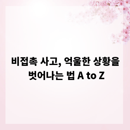 비접촉 사고, 억울한 상황을 벗어나는 법 A to Z