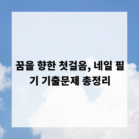 꿈을 향한 첫걸음, 네일 필기 기출문제 총정리
