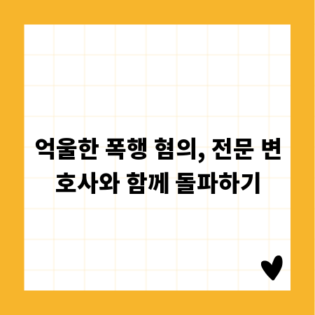 억울한 폭행 혐의, 전문 변호사와 함께 돌파하기