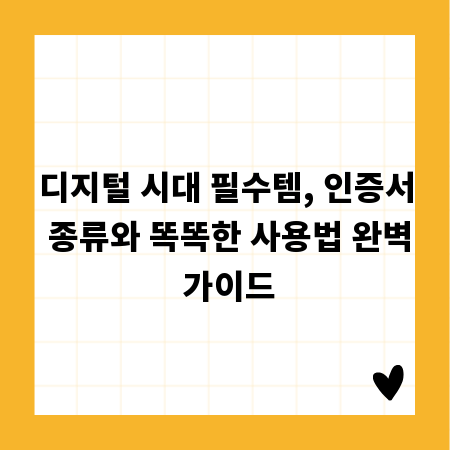 디지털 시대 필수템, 인증서 종류와 똑똑한 사용법 완벽 가이드