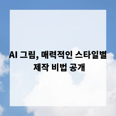 AI 그림, 매력적인 스타일별 제작 비법 공개