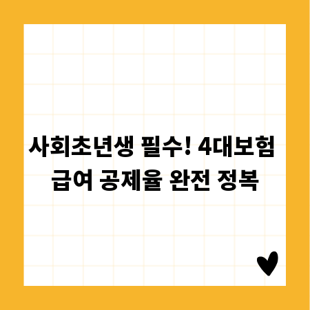 사회초년생 필수! 4대보험 급여 공제율 완전 정복