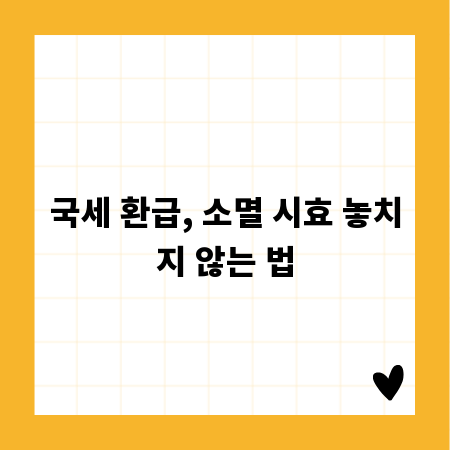 국세 환급, 소멸 시효 놓치지 않는 법