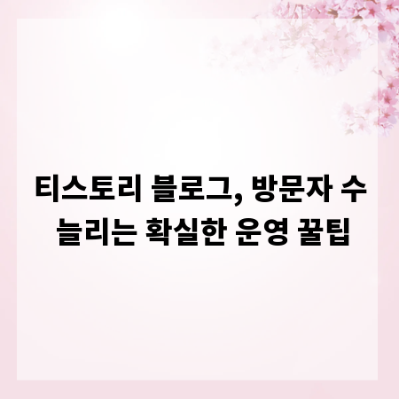 티스토리 블로그, 방문자 수 늘리는 확실한 운영 꿀팁