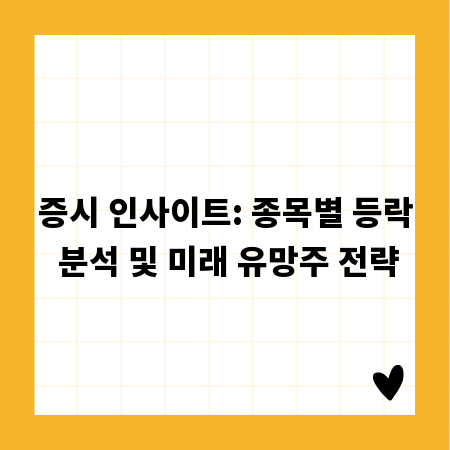 증시 인사이트: 종목별 등락 분석 및 미래 유망주 전략