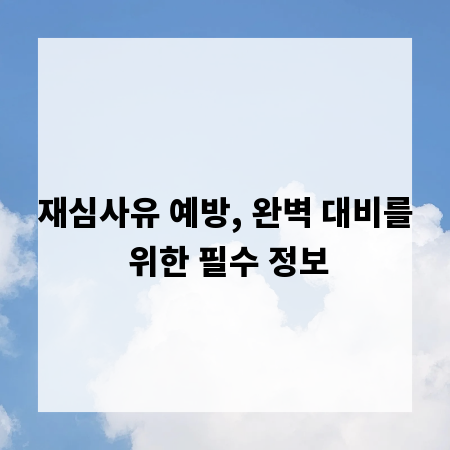 재심사유 예방, 완벽 대비를 위한 필수 정보