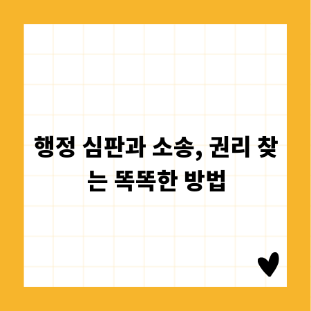 행정 심판과 소송, 권리 찾는 똑똑한 방법