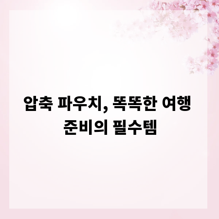 압축 파우치, 똑똑한 여행 준비의 필수템
