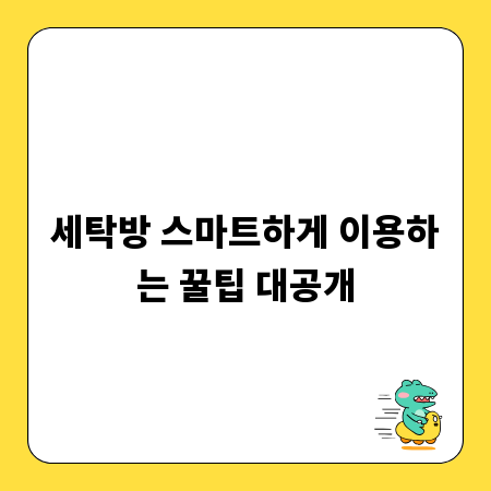 세탁방 스마트하게 이용하는 꿀팁 대공개