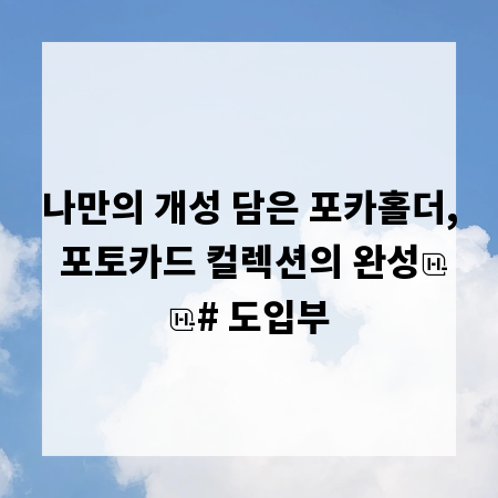 나만의 개성 담은 포카홀더, 포토카드 컬렉션의 완성
# 도입부
