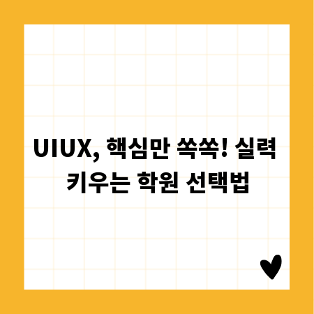 UIUX, 핵심만 쏙쏙! 실력 키우는 학원 선택법