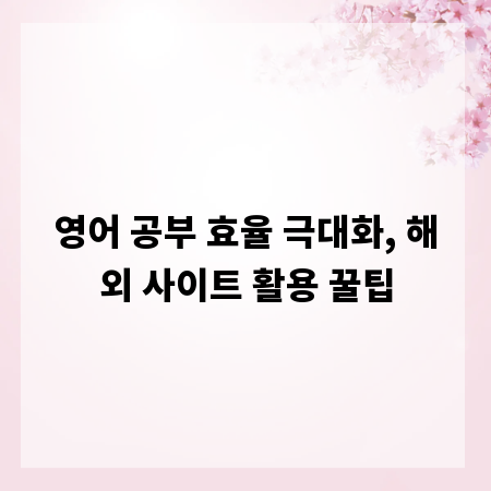 영어 공부 효율 극대화, 해외 사이트 활용 꿀팁