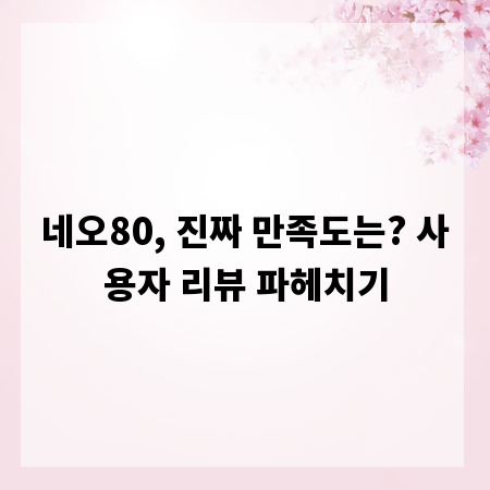 네오80, 진짜 만족도는? 사용자 리뷰 파헤치기