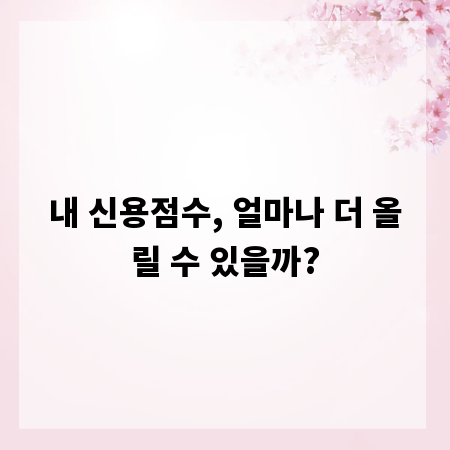 내 신용점수, 얼마나 더 올릴 수 있을까?