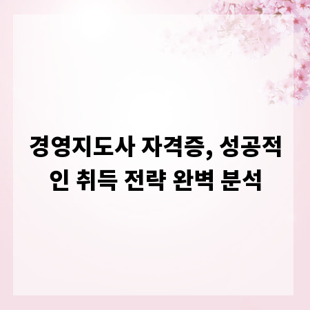 경영지도사 자격증, 성공적인 취득 전략 완벽 분석