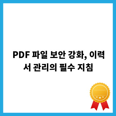 PDF 파일 보안 강화, 이력서 관리의 필수 지침