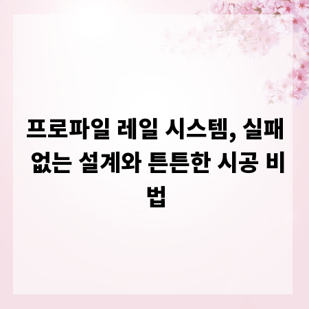 프로파일 레일 시스템, 실패 없는 설계와 튼튼한 시공 비법