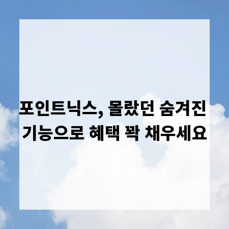 포인트닉스, 몰랐던 숨겨진 기능으로 혜택 꽉 채우세요
