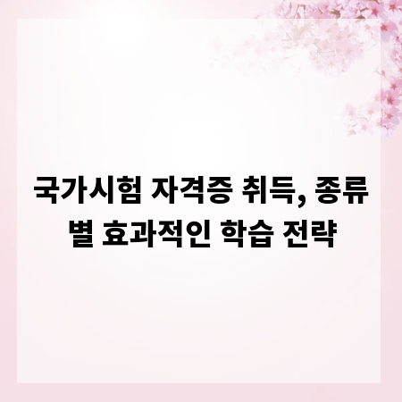 국가시험 자격증 취득, 종류별 효과적인 학습 전략