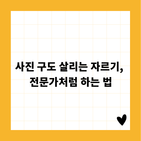 사진 구도 살리는 자르기, 전문가처럼 하는 법