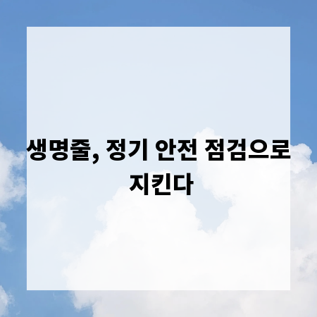 생명줄, 정기 안전 점검으로 지킨다